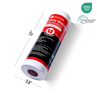 BAI Tear Away Stabilizer for Embroidery 2.0oz, 12"x25yd Roll | 2.0oz Enhanced Support, Cuttable Roll Format, Easy Tear Away, Faster Batch Production, Commercial Embroidery, Logos & Apparel - color: 12"x25yd roll