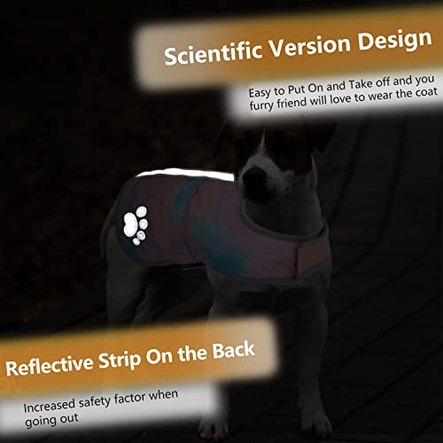 Queenmore Dog Winter Coat, Cold Weather Fleece Dog Jacket, Small Dog Coat - color: Tie-Dye, size: X-Small