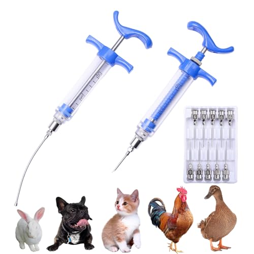 2Pcs 10ml Goat Drench Syringe, Adjustable Reusable Drench Gun - size: 10ML
