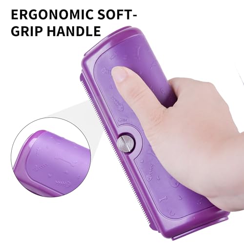Dog and Cat Deshedding Brush, Purple - color: Purple