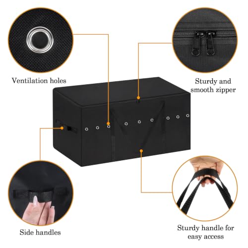 Klmnop Hay Storage Bag Waterproof, 900D 45 x 24 x 20 Inch Large Hay Bale Storage Bag for Horses, Tote Bale Bags for Cattle Goats Sheep(Black)