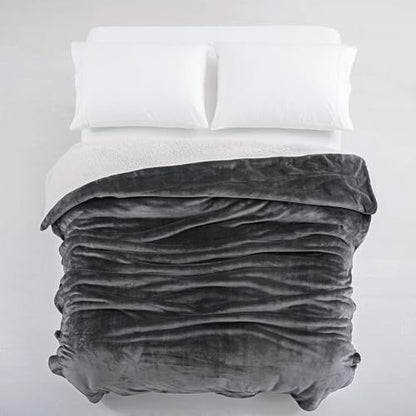IR Imperial Rooms 2 Pack Sherpa Throw Blankets 50x60 Couch Grey - color: Grey, size: Throw (Pack of 2)