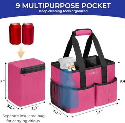 Ytonet Portable Cleaning Caddy with Handle, Water Resistant Cleaning Bag