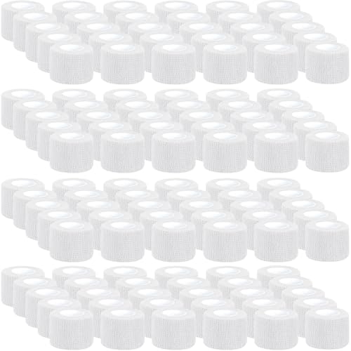 120 Pack White Vet Wrap Cohesive Bandage, 2 Inch x 5 Yards Self Adhesive Elastic Wrap Bulk, Breathable Bandage Tape for Dogs, Pets, Horses, Sports, Wrist, Ankle & First Aid