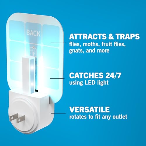 Safer Home Flying Insect Trap, Plug-In Fruit Fly Trap for Indoors, 1-Pack - size: 1 Trap + 2 Glue Cards