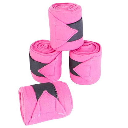 Horse Leg Bandage/Horse Leg wrap (Set of 4) Red, Blue, Navy Blue, Black, Pink, and White (Pink) - color: PINK
