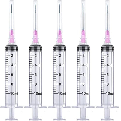 25 Pack 10ml Plastic Syringes with 18Ga, for Scientific Labs, Industrial Dispensing and Liquid Measuring Syringe Tools, Individually Sealed Packaging - style: Classic