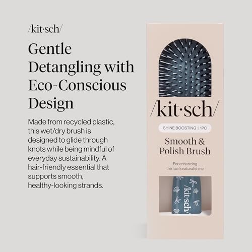 Kitsch Smooth & Polish Hair Brushes For Women and Men - Coastal Blue Print - color: Blue