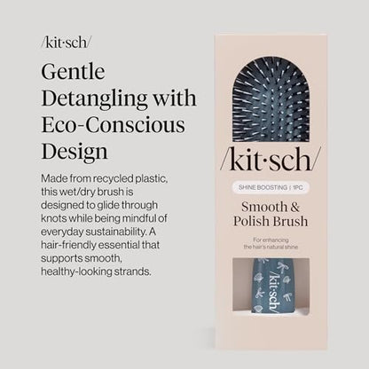 Kitsch Smooth & Polish Hair Brushes For Women and Men - Coastal Blue Print - color: Blue