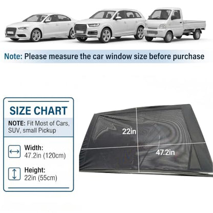 2 Pack Stretchy Mesh Car Rear Side Window Shades, Bug UV Protection Mosquito Net, Breathable Blackout Privacy Baby Car Window Screens, Universal 95% Cars SUVs Camping Accessories - size: Rear Side Window Shade