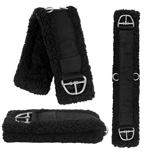 Western Cinch Horse Girth 28" to 34", Soft 33mm Thick Fleece Padding, Black - size: 34 Inch-Black