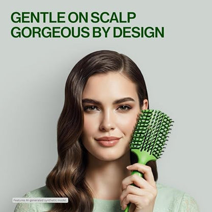 COCCO Aura Vent Boar Brush, Dual-Curved Design for Faster Drying - color: Green
