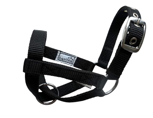 Livestock Goat Halter. Small, Medium, Large – Safe & Adjustable for Milking, Training, and Travel. (Black, Medium (30"–33")) - color: Black, size: Medium (30"–33")
