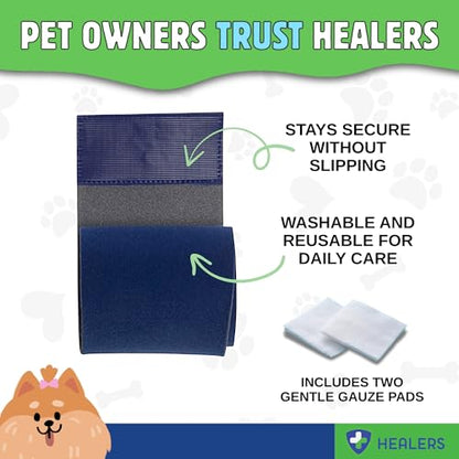 Healers PetCare Dog Leg Wrap with Gauze Insert, Medium 24-Inch - size: Medium, 24-Inch