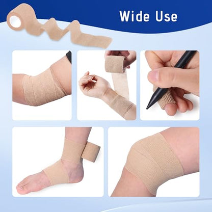 12 Pack Self Adhesive Bandage Wrap 2 Inch X 5 Yards Athletic Tape, Elastic Self Adherent for Ankle, Wrist (Colorful) - color: 12 Color