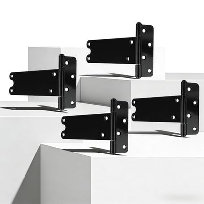 4 Pack 8” Heavy Duty Gate Hinges,300 Lbs Capacity Black Door Hinges | T Gate Hinges, Wrought Hardware for Wooden Fences, Barn Door, Screws Included (8 inches - 4 Pack) -Patent Pending - size: 8 inches - 4 Pack