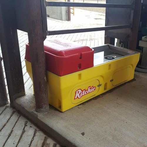 Ritchie CattleMaster 480 Heated Automatic Livestock Waterer, 20-Gallon Capacity, Fully Insulated, Stainless Steel Trough, Thermostatically Heated, Waters Up to 180 Beef or 90 Dairy Cattle #18248