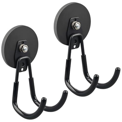 ULIBERMAGNET Strong Magnetic Hooks,2 Pack Heavy Duty Large Magnetic Hooks for Extension Cord, Cable, Hose, Power Cord,Rope,Drill,Jig Saw,Circular Saw,Garden Lawn Tools (Black/3.46inch) - style: 3.46" Sturdy Magnetic XJ Hooks Black 2PC