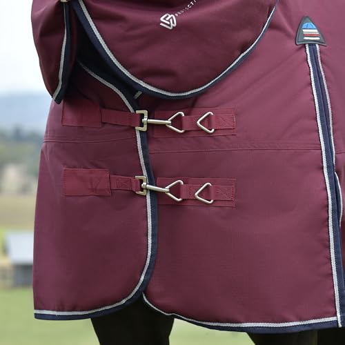 WeatherBeeta ComFiTec Essential Turnout Detach-A-Neck 220G, Burgundy/Navy, 75" - color: Burgundy/Navy, size: 75"