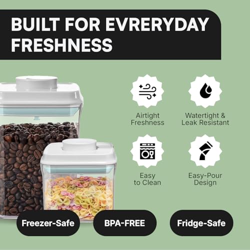 Bop Top Airtight Food Storage Containers with Lid Multi Pack | Kitchen Canister Sets | Air Tight Pantry Container | Pop Top Dry Food Storage Containers for Snacks, Sugar, Flour, Baking, Cereal, Pasta - color: Set of 5
