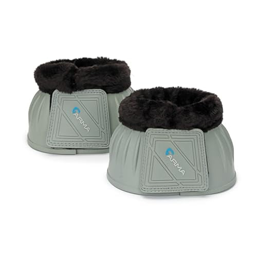 Shires Equestrian Equine Horse Arma Fleece Overreach Grey Cob Bell Boots - color: Grey, size: Cob