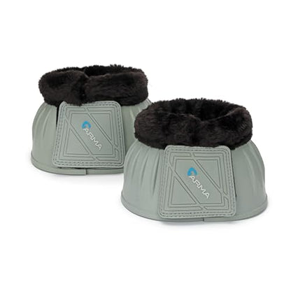 Shires Equestrian Equine Horse Arma Fleece Overreach Grey Cob Bell Boots - color: Grey, size: Cob