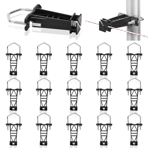15 Pcs Tube Post Insulator for Electric Fence,Fits Square/Round Post,Black - color: Black, size: 15 Pack
