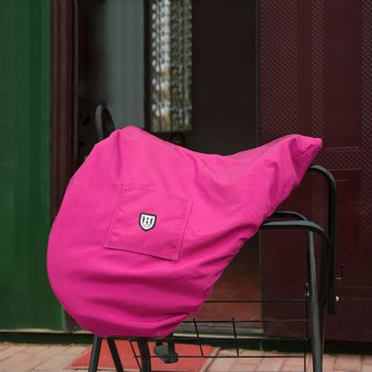 Harrison Howard Premium English Saddle Cover, Waterproof & Breathable Fleece-Lined Protective Saddle Cover - color: Magenta, size: GP/CC-One Size