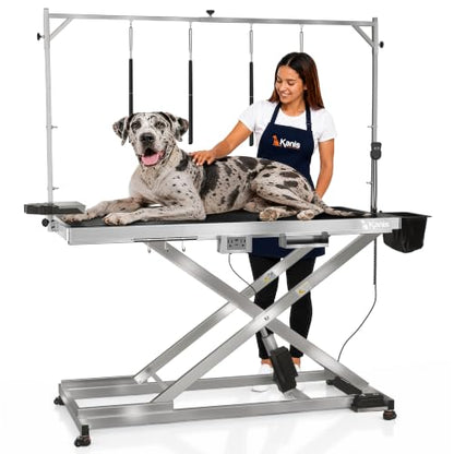 KANIS 60" Professional Electric Dog Grooming Table, 304 Steel, Heavy Duty - color: STAINLESS STEEL, size: 60"