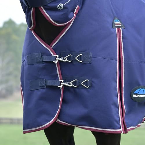 WeatherBeeta ComFiTec Essential Turnout Combo 220g, Navy/Burgundy, 48" - color: Navy/Burgundy, size: 48"