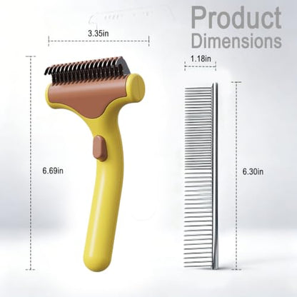 Undercoat Rake for Dogs & Cats, yellow - color: yellow