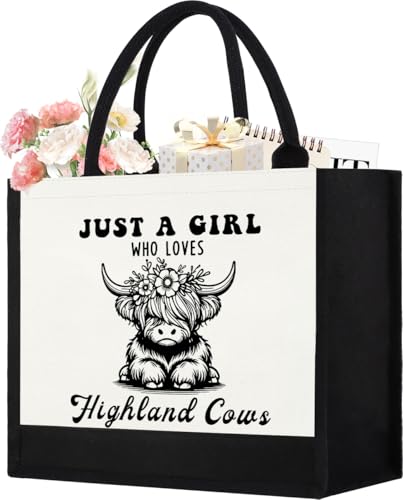 GevGuxLuo Tote Bag for Women Animal Lover Bag Gift for Women - color: Highland Cows