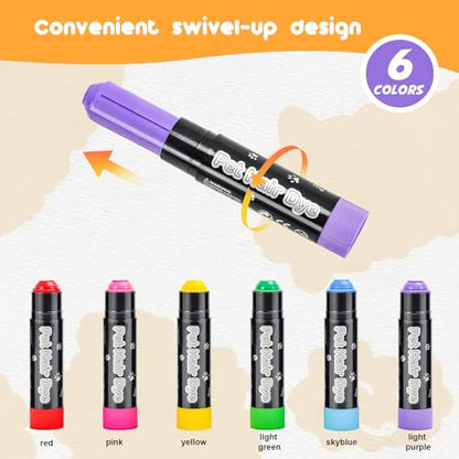 Avont Pet Safe Dog Hair Dye - Gentle Temporary Washable Paint 6 Colors - color: 6 Colors