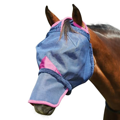 WeatherBeeta ComFiTec Durable Mesh Mask with Nose, Navy/Purple, Pony - color: Navy/Purple, size: Pony