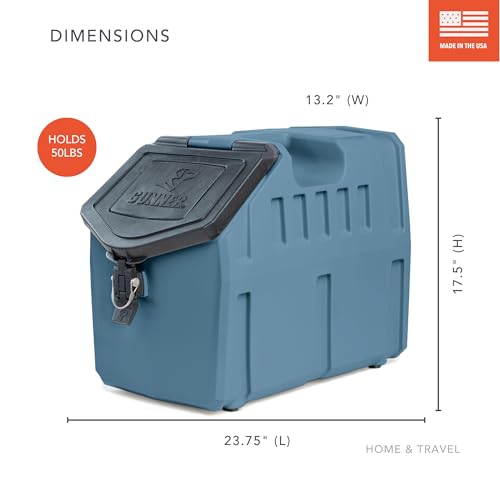 GUNNER 50 Lb Dog Food Storage Container, Blue, IP66 Waterproof, Airtight - color: BLUE - 50 LBS, size: 50 lbs