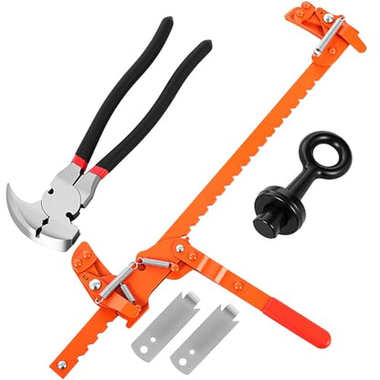 Duraaamo 5 Pcs Fence Tool Set Carbon Steel Fence Stretcher Tool Barbed Wire Pullers 10 Inch Fencing Pliers Cutter Wire Twister for T Post Clips