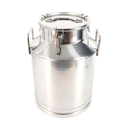 Milk Can Food Grade Stainless Steel Milk Transport Can Milk Bucket Wine Pail Bucket Milk Can Tote Jug with Sealed Lid for Milk Wine Liquid Storage Container (13 Gallon / 50 Liters) - color: 13 Gallon / 50 Liters