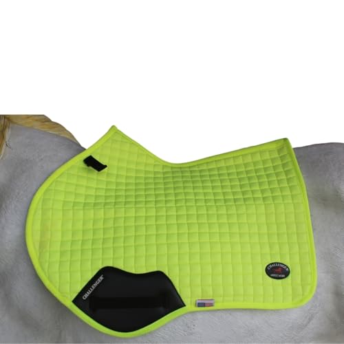 Horse Contoured English Quilted Lightweight All-Purpose Saddle Pad 72TS34 - color: Lime Green