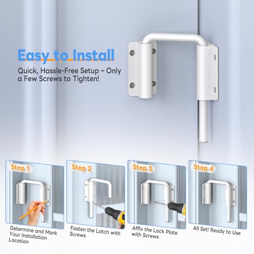 Sliding Door Loop Lock Latch, 2-3/8 Inch Barn Door Lock White 1PC - color: White-1 Pc