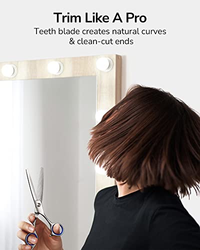 Hair Thinning Scissors ULG Professional Barber’s Texturizing Teeth Shears for Hairdressing, Salon and Home Use Thinning Shears for Hair Cutting, Made of Japanese Stainless Steel, 6.5 inch - color: Blue