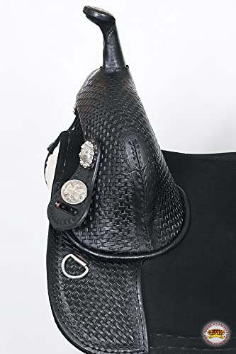 HILASON Western American Leather Trail Barrel Racing Horse Saddle | Treeless for Horses - size: 16 In
