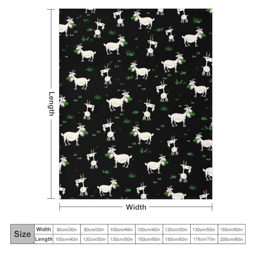 Goat Fleece Throw Blanket for Couch Adults Teens 40" X 50" - color: Goat, size: 40x50 inch