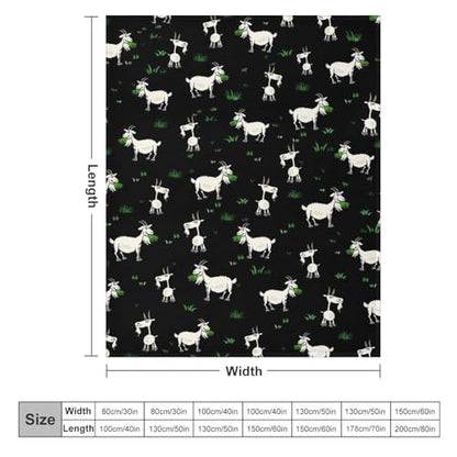 Goat Fleece Throw Blanket for Couch Adults Teens 40" X 50" - color: Goat, size: 40x50 inch