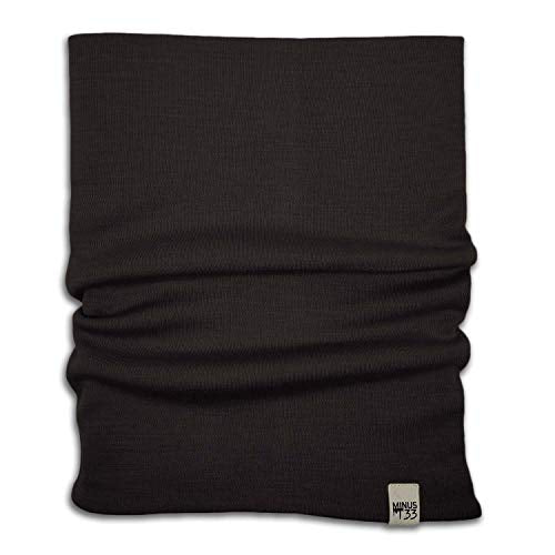 100% Merino Wool - Midweight Neck Gaiter - Skiing Neck Warmer - Winter Face Mask - Multipurpose Headwear - color: Black