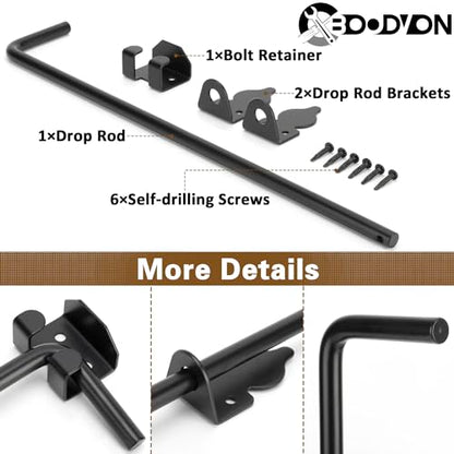 24 Inch Cane Bolt Gate Drop Rod Heavy Duty Gate Hardware, Gate Ground Latch for Wooden Fences, Metal Gates Doors Stopper for Gate Ground, Wrought Iron Gate Latches, Black Finish(1 Pack) - size: 24 Inch
