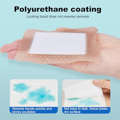 80Pcs Silicone Foam Dressing 4x4 Gentle Border, Waterproof Silicone Bandages for Wounds Care, Bed Sore Patches, Super Absorbent Wound Dressing, Self Adhesive Pressure Sore Pads - size: 4''x4'' (80 Packs)