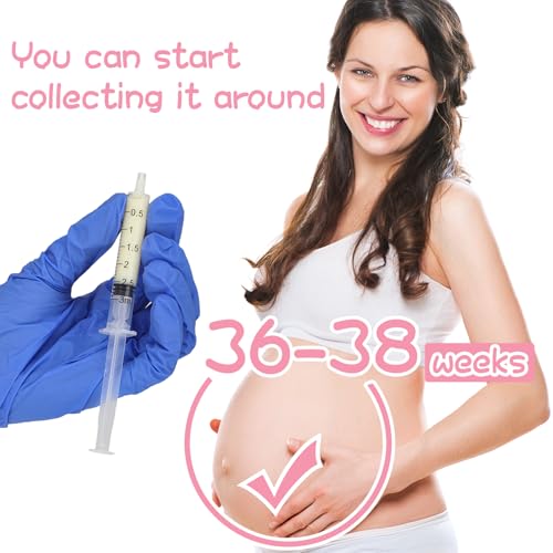 Trelaco Colostrum Collector Kit Include Sterile Sealed Breast Milk Syringes with Caps No Needle Colostrum Syringes Stickers 1 Measuring Cup Harvesting Collection for Breastmilk(50 Sets,3 Ml,1 ml) | Sterile Sealed with Caps and Cup, Baby Name Labels, Needl