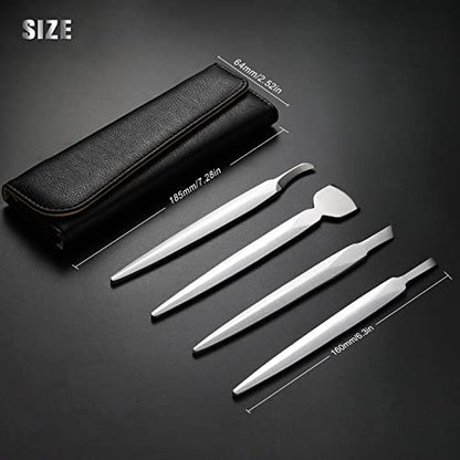 FERYES Pedicure Knife Ingrown Toenail Kit, 4 PCS Professional Pedicure Tool Kit, Top Notch Foot Blade (Leather case included) - size: 4PCS