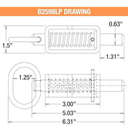 Buyers Products B2598LP 5/8 Inch Weld-On Spring Latch with Plain Tube