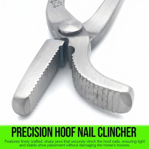 12" Horse Shoe Care Farrier Tool - Heavy Duty Vanadium Steel Hoof Nail Clincher Pliers for Precise Nail Removal, Hoof Trimming, Farrier Work, and Equine Hoof Maintenance